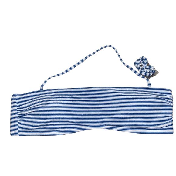 New J. Crew Textured Striped Bandeau Bikini Swim Bathing Suit Top Womens Size 2X - Picture 2 of 7